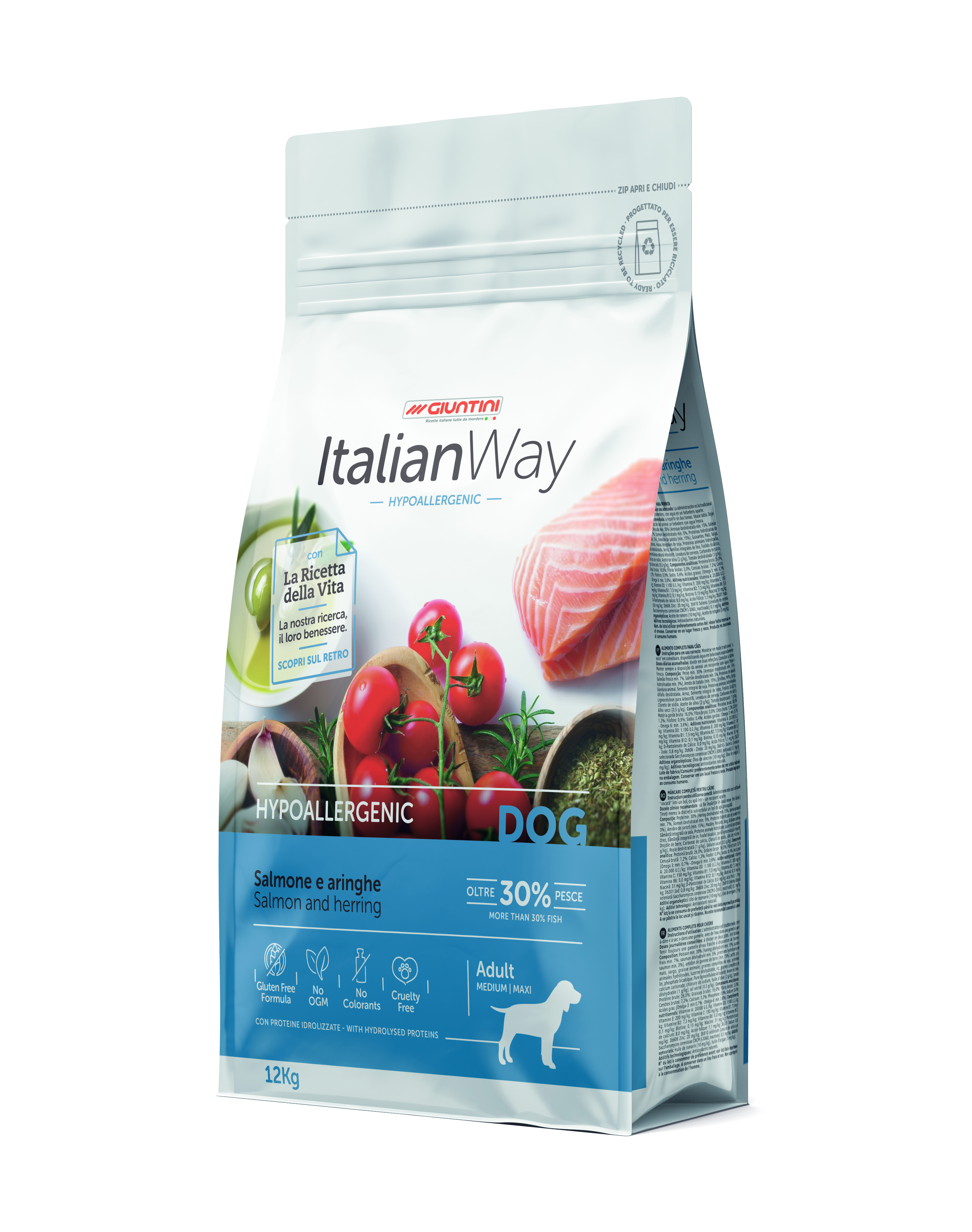 ItalianWay Dog Adult Med-Maxi Hypoallergenic Salmone (1x12kg)
